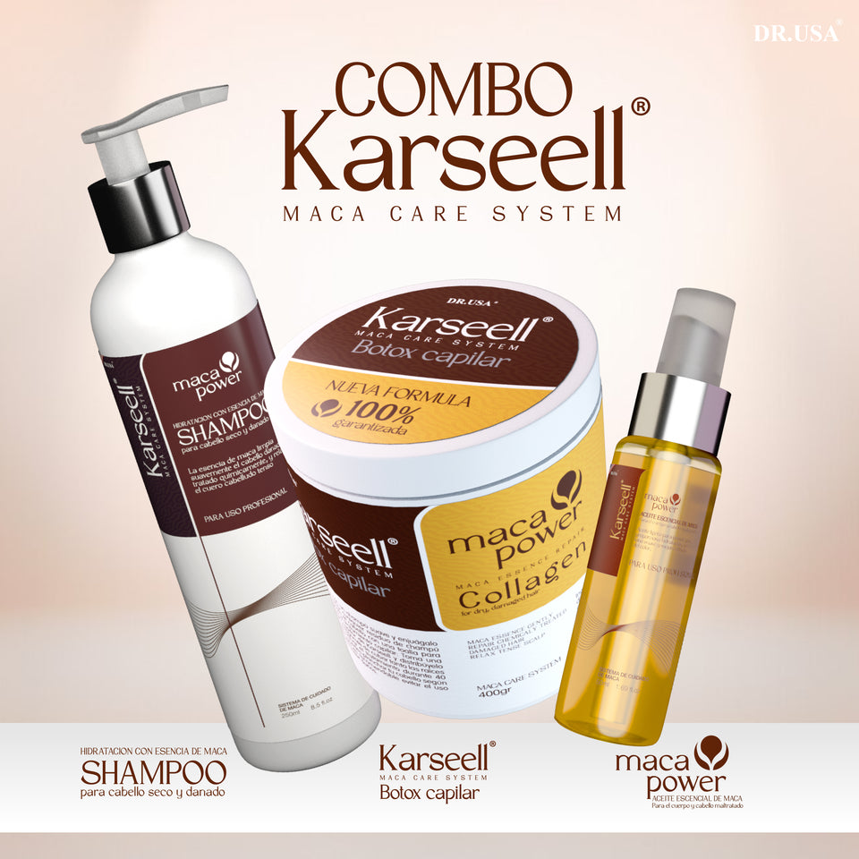 Combo Karseell | Shamppo - botox capilar - aceite argan 💋💄💅